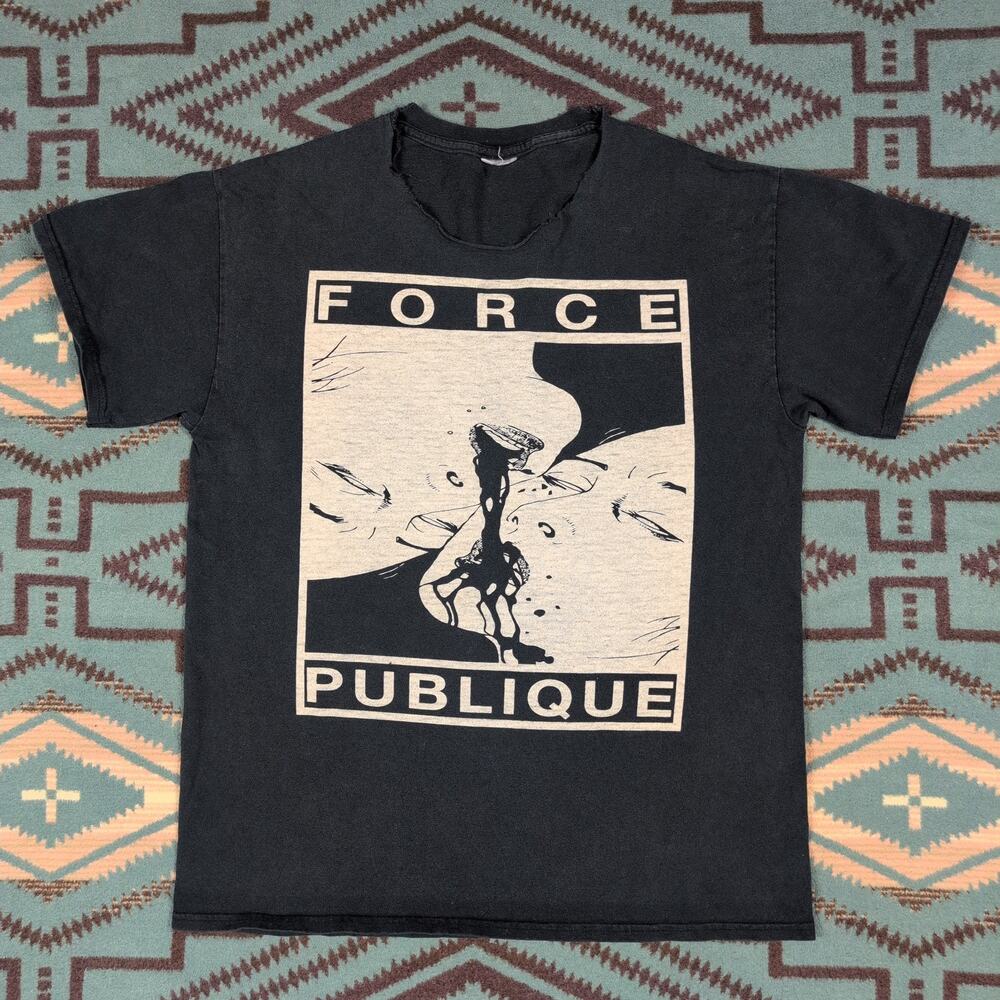 Force Publique Band T-Shirt Darkwave Post Punk Indie Goth Medium Distressed PNW